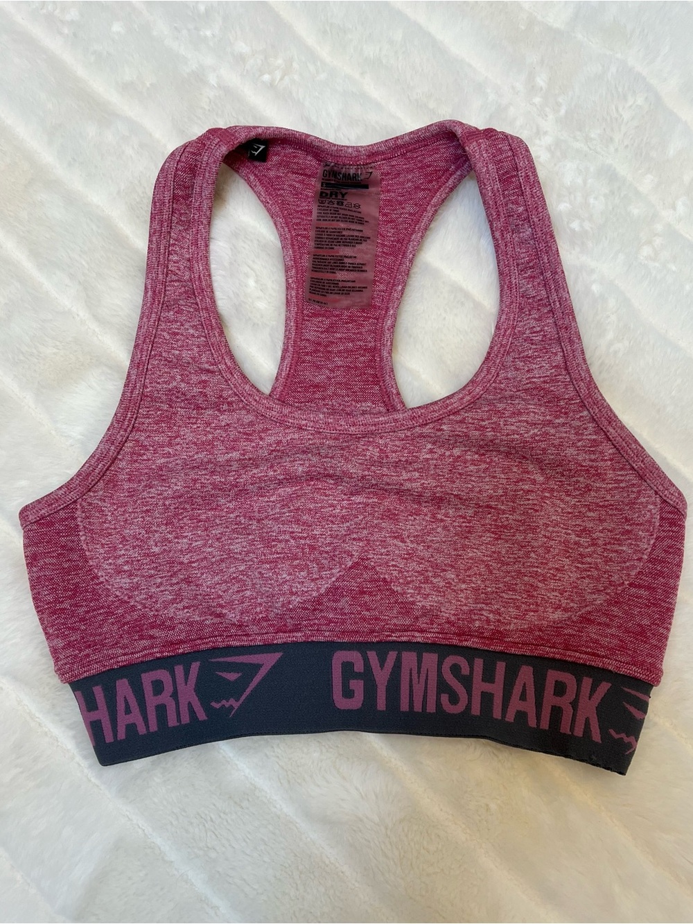 Gymshark Womens Small Heather Pink Racerback Sports Bra Athleisure Workout Gym